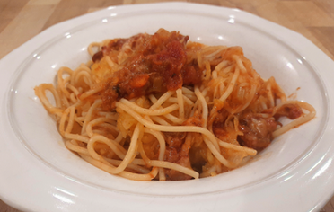 Spaghetti swuahs Bolognese with some real spaghetti for good measure.