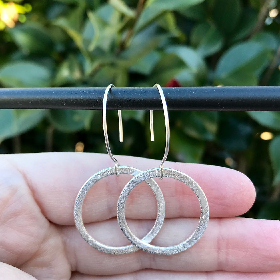 Thumbnail: Small Brushed Silver Hoops