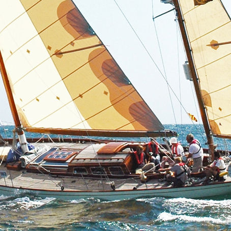 LUTINE OF HELFORD, one of the most famous of English yachts was designed by Jack Laurent Giles for L