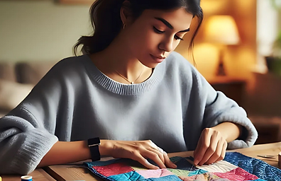 Woman Cutting Material
