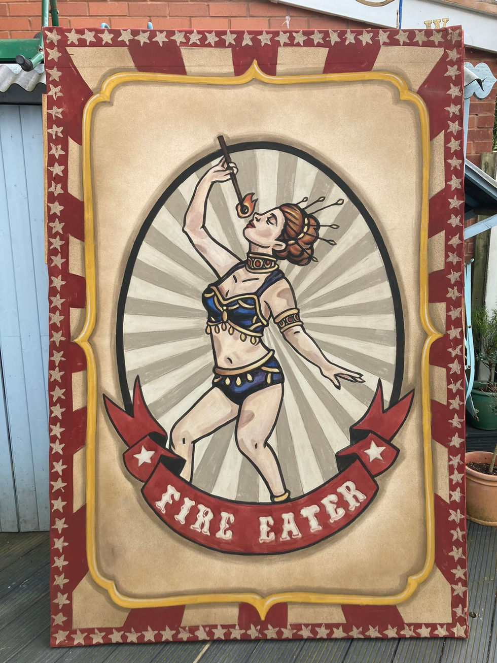 Painted circus cloth for BOA