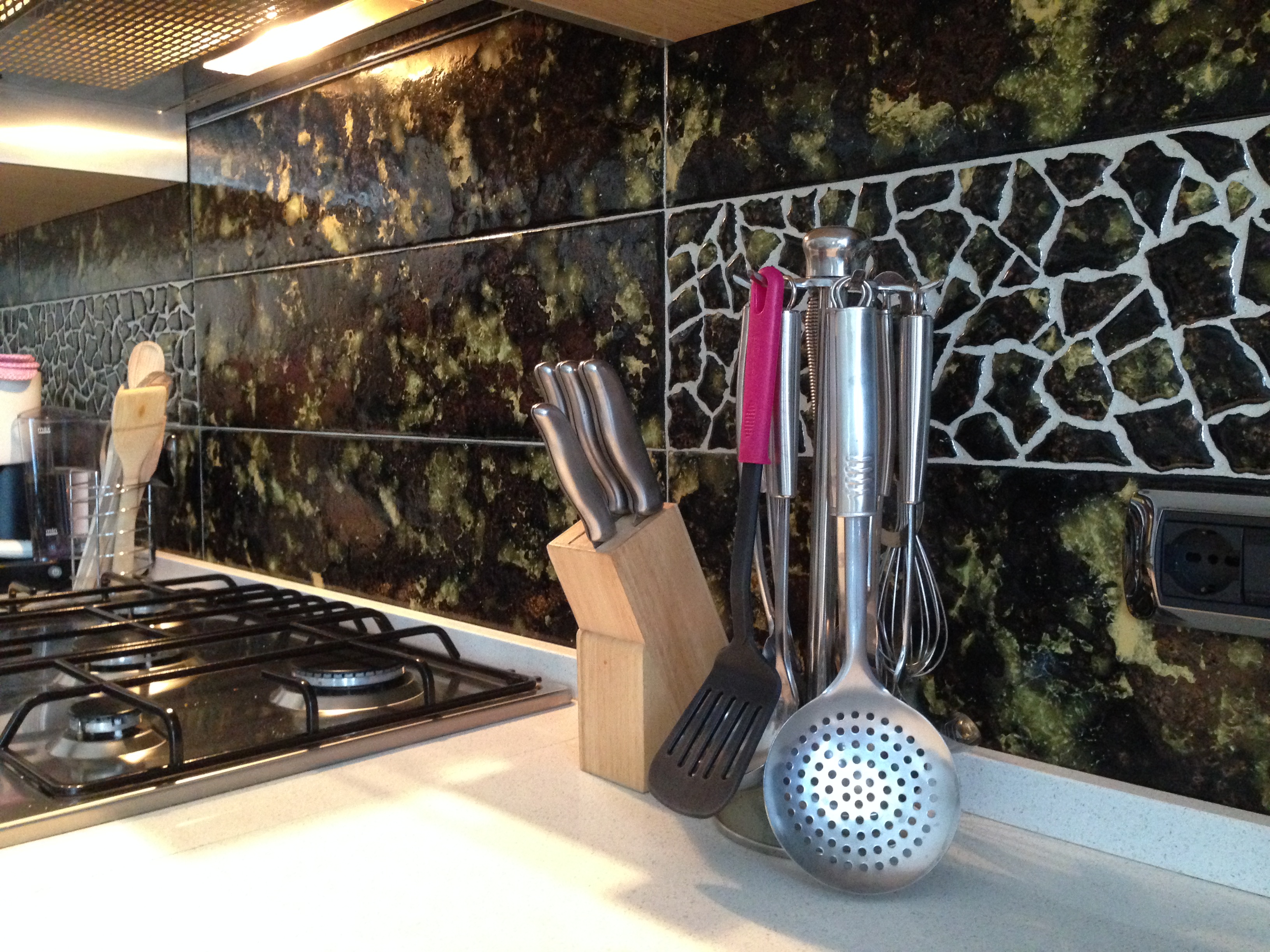 Pannello Cucina in Pietra Lavica GALASSIA Nero