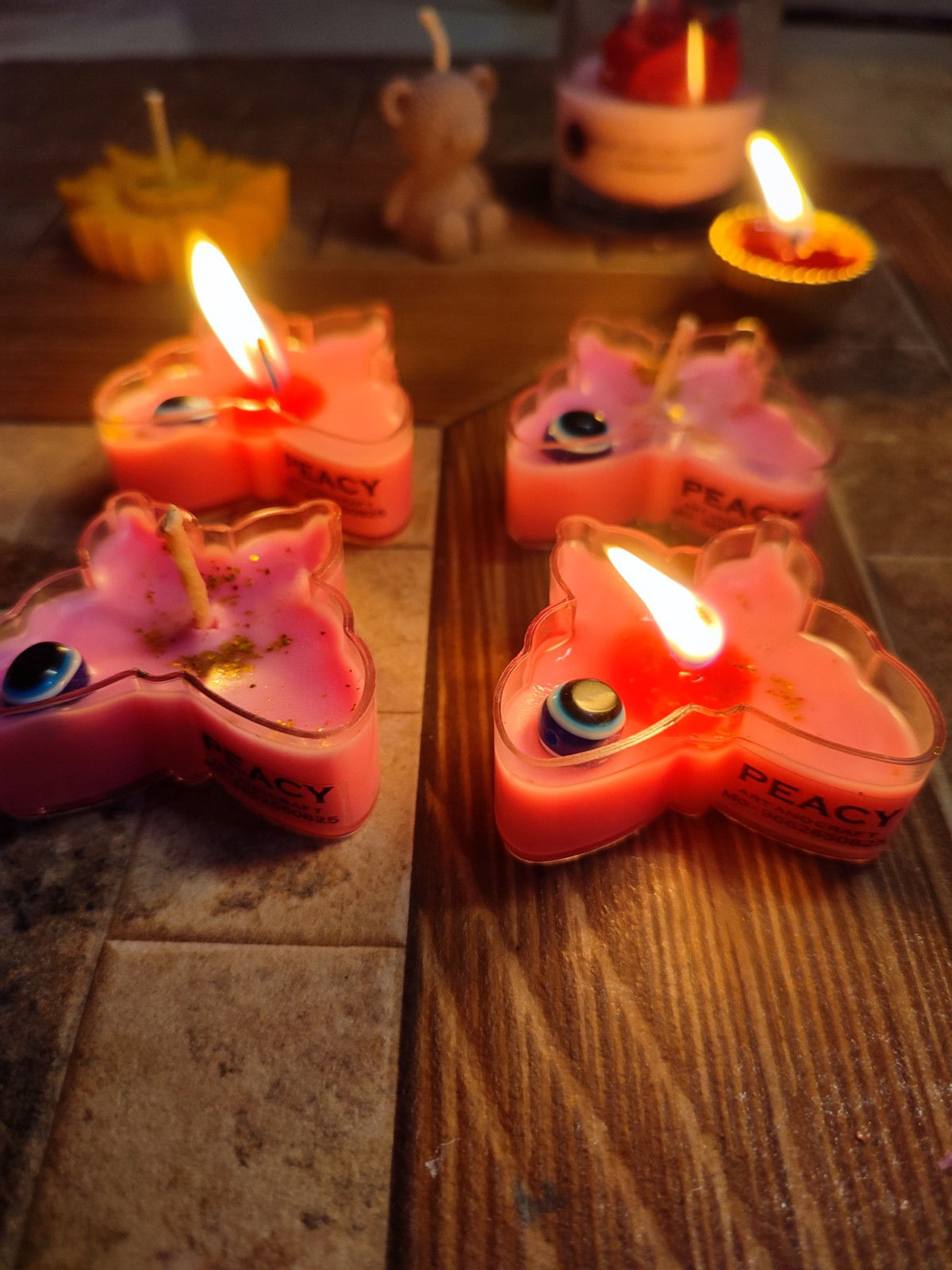 Butterfly Shape Soy Wax Candle with Evil Eye Protection