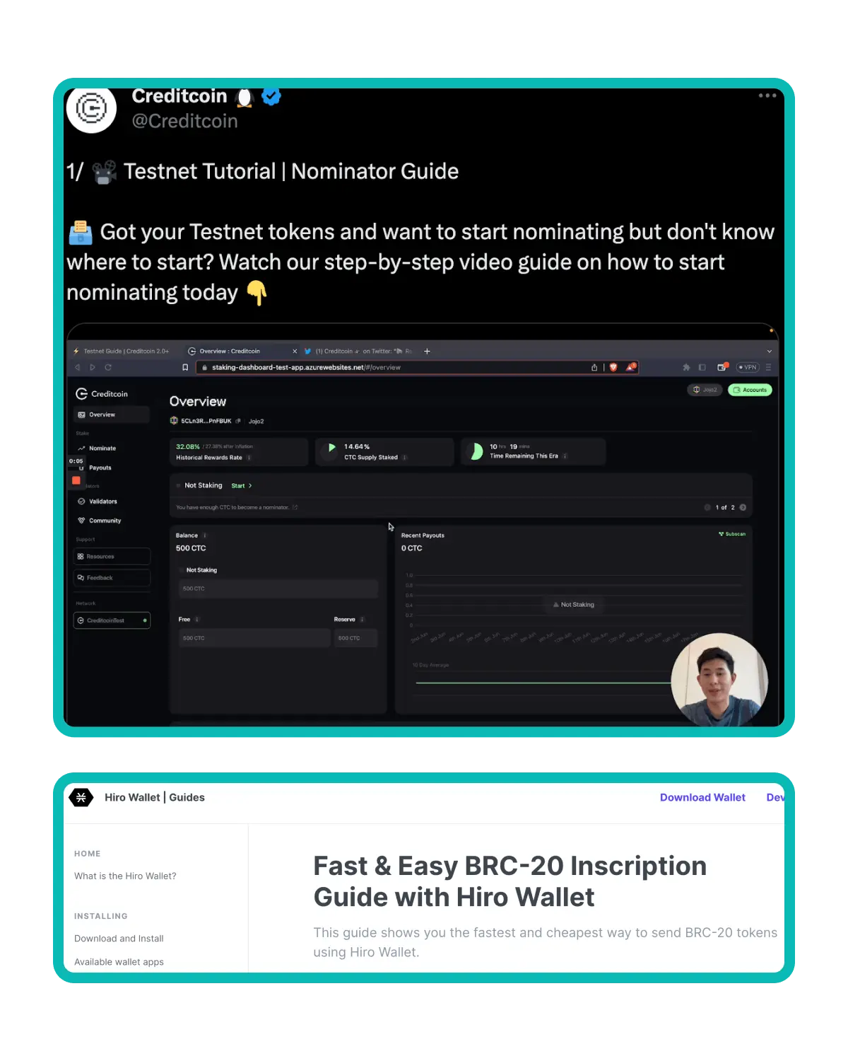 an image depicting 2 screenshots of community guide creation