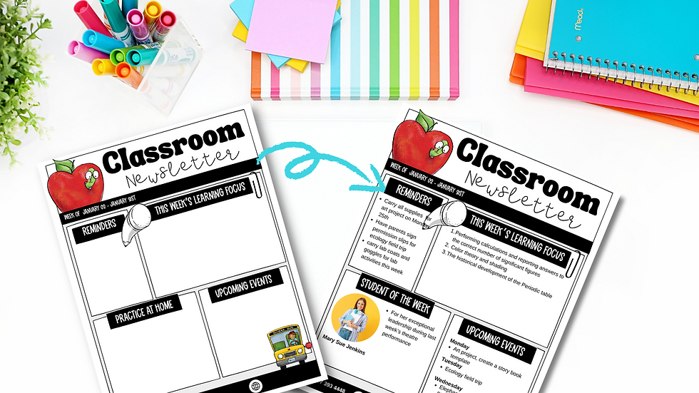 editable digital classroom newsletter templates