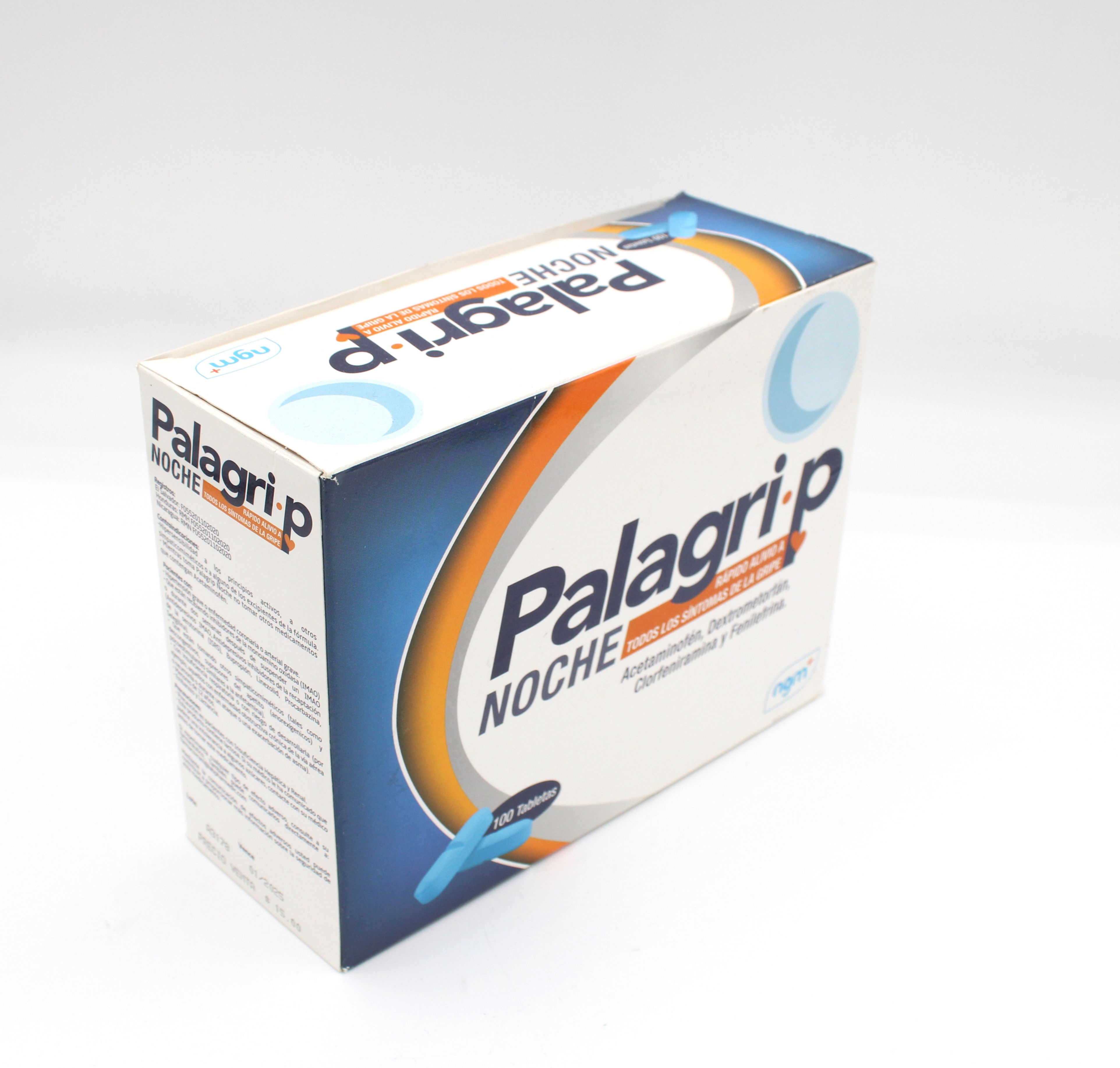 Palagrip / Acetaminofen / Pain Reliever / Night / 100 Tablets