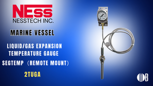 NESSTECH SEGTEMP 2TUGA Liquid/Gas Expansion Temperature Gauge – remote mount aluminum case with silicon fill for marine use