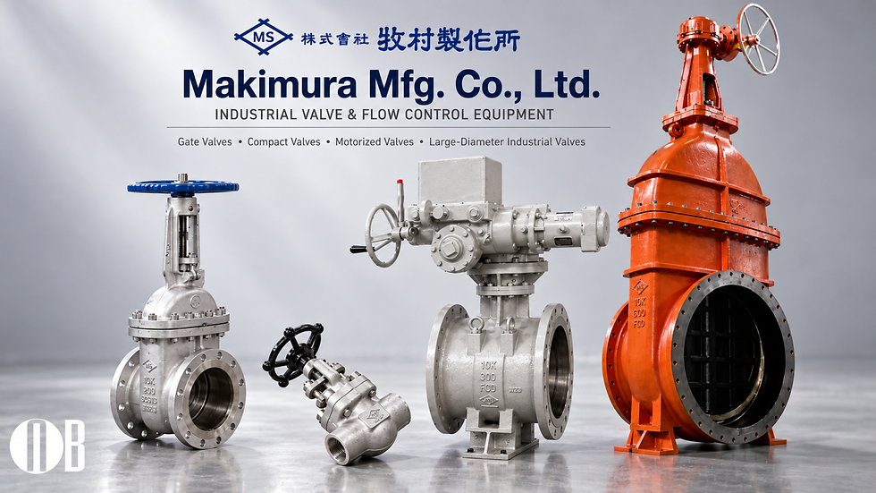 Makimura Mfg. Japanese large-diameter industrial valves for waterworks, power generation, dams, and process plants