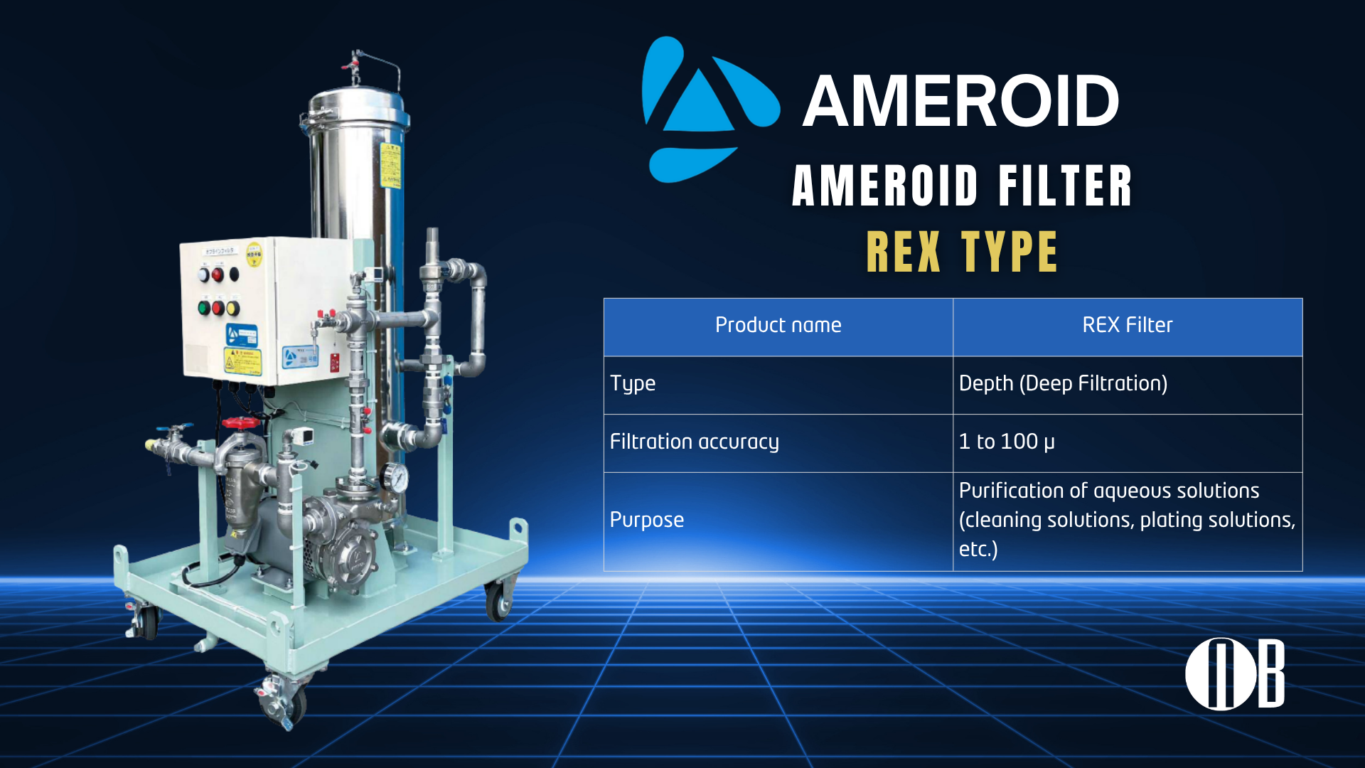 Rex Rack Filter Base Ameroid REX Filter | Deep Filtration by Nichiboku Ltd.