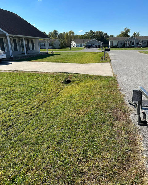 Aerated front yard lawn
