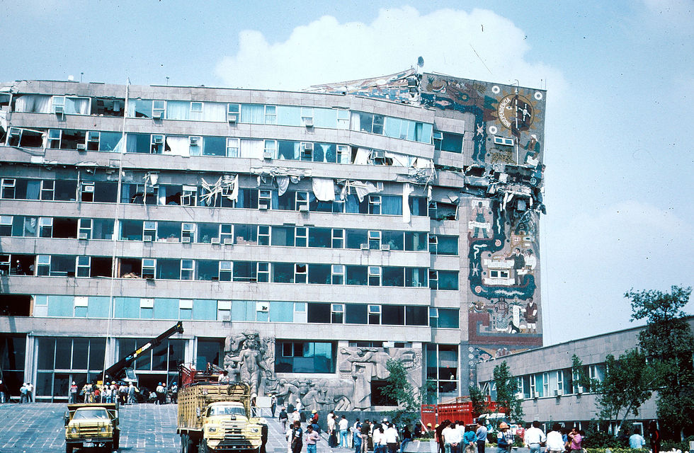 pancake collapse of Ministry of telecommunications building Mexico 1985