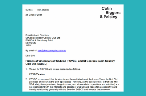 SGBCC Board continues to ignore FoVGC Inc. legal letter