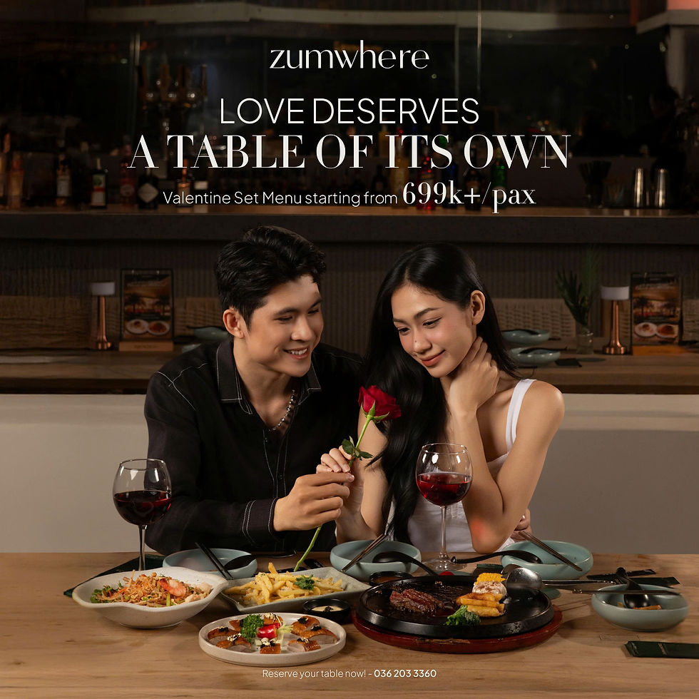 TÔN VINH MÙA YÊU CÙNG SET MENU VALENTINE ZUMWHERE