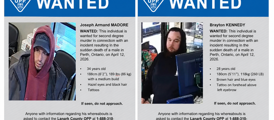 OPP Searching for Two Men Wanted for Second Degree Murder After Fatal Perth Park Incident