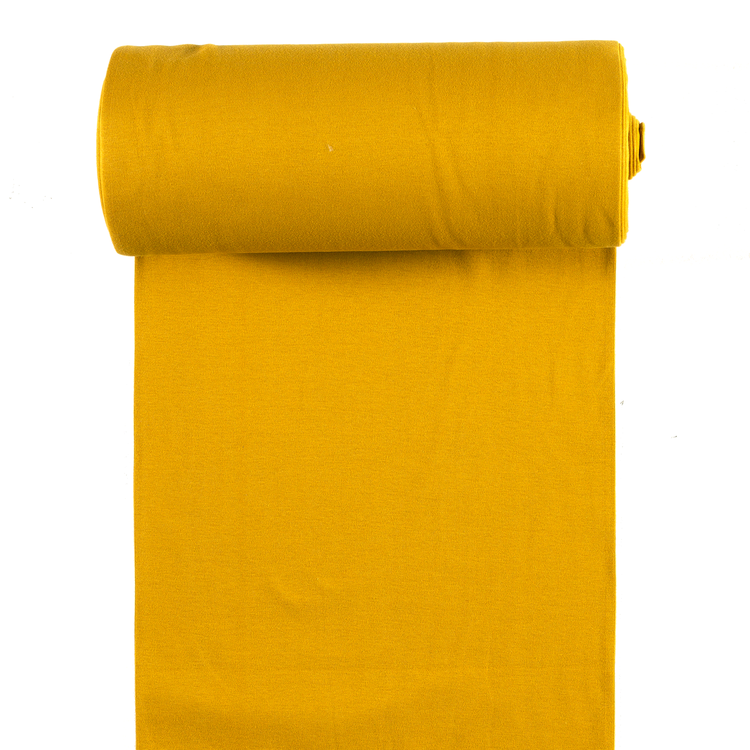 Plain Knit Tubular Cuffing in Cotton Jersey - Ochre