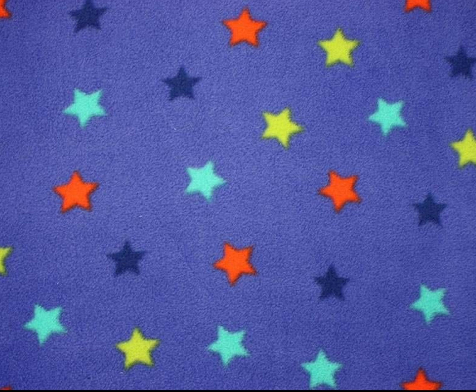 Colourful Stars Polar Fleece - Blue - Sold By the Half Meter