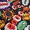 Miniature : Boom, Pow, Bang Polyester Fabric on Black Background - Dressmaking Material 