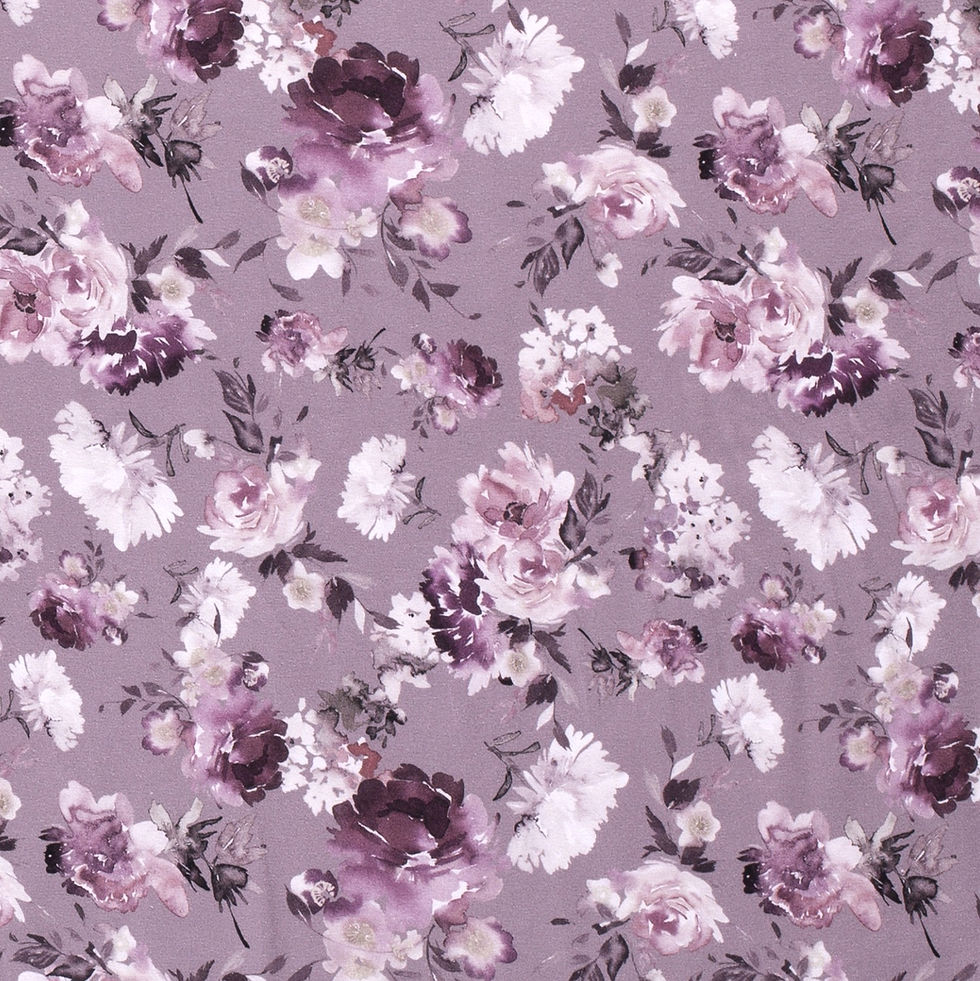 Miniatura: Flowers on Old Pink Design Background, Cotton JerseySold By Half