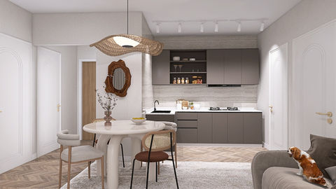 Japandi ihletésű lakás - 2026- Látványtervek