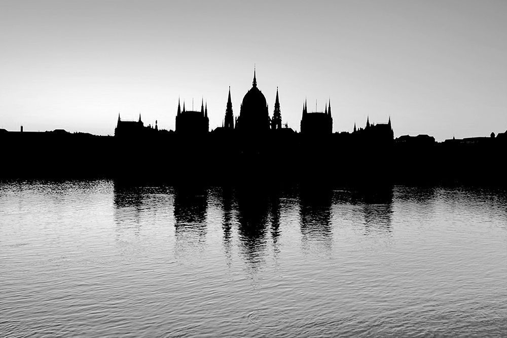 Budapest Parliament Silhouette - Danube Reflection Art