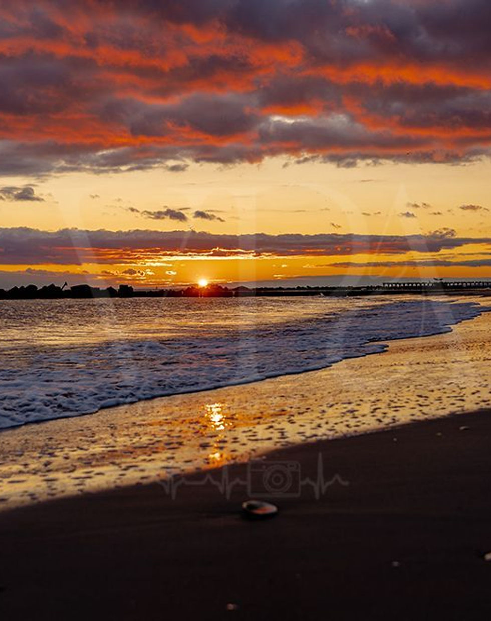 Thumbnail: Purple & Gold Sunset Beach - Dramatic Coastal Landscape Photography Print