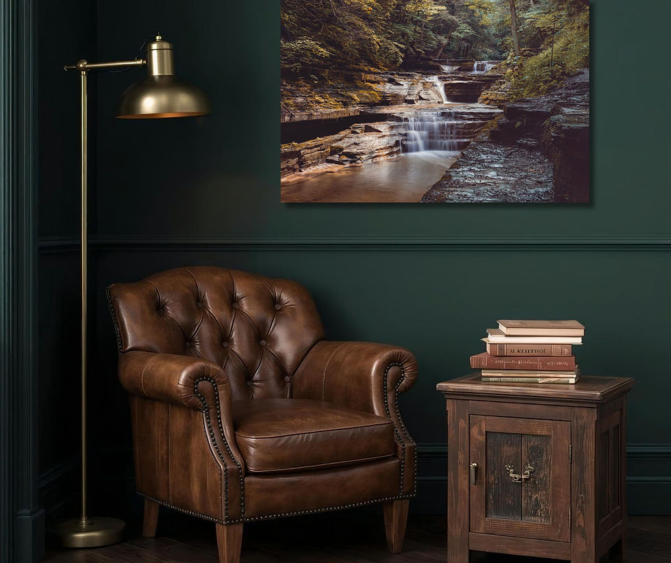Thumbnail: Cascading Forest Waterfall - Moody Nature Art