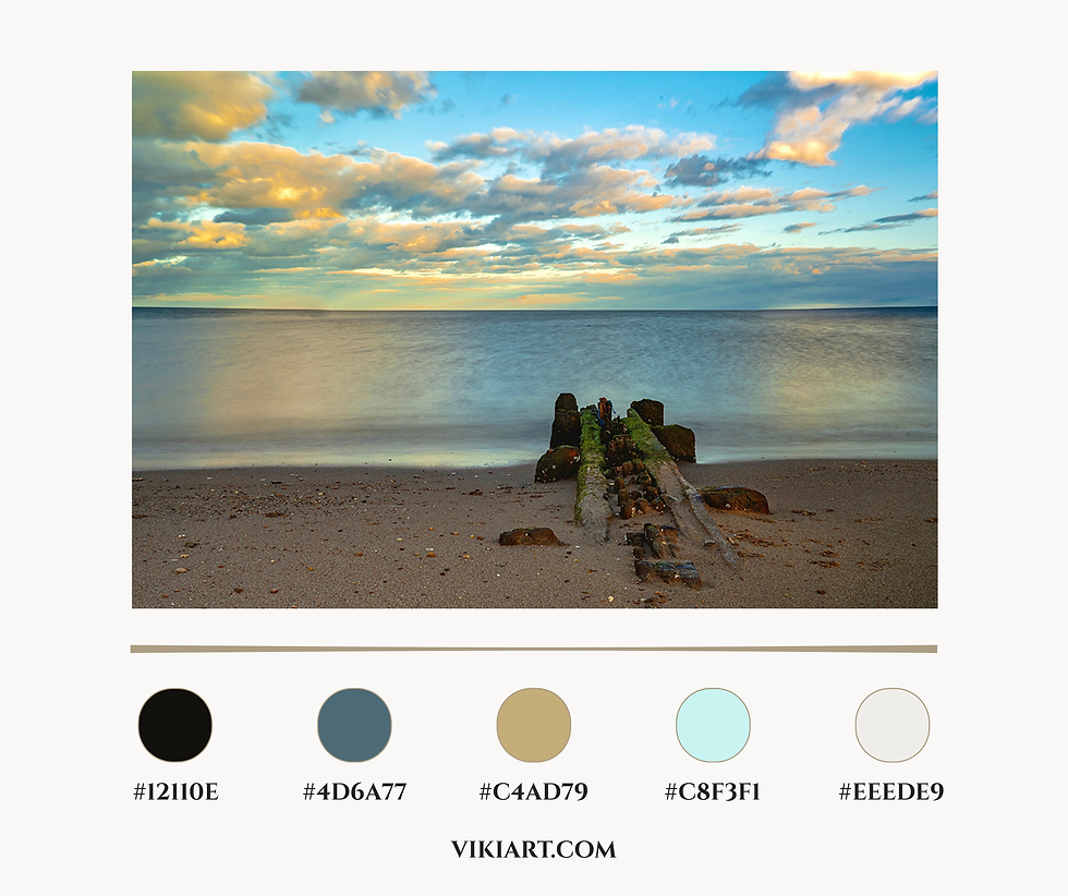 Thumbnail: Calm Horizon Seascape - Long Exposure Beach Photography Print