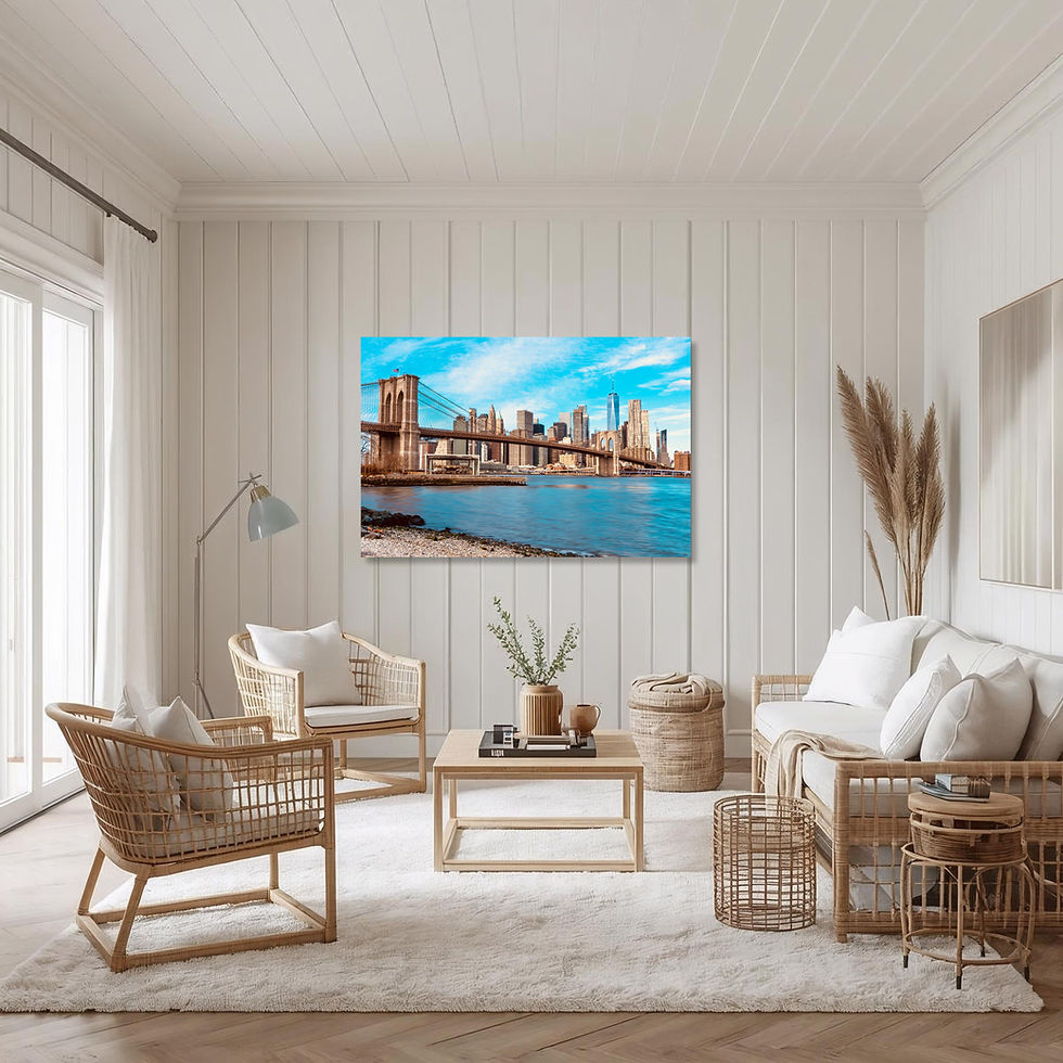 Thumbnail: NYC Cityscape from Dumbo - Modern Blue Wall Art