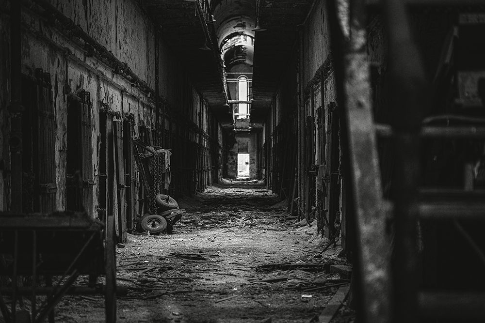Al Capone's Prison Philadelphia - Black&White Industrial Wall Art