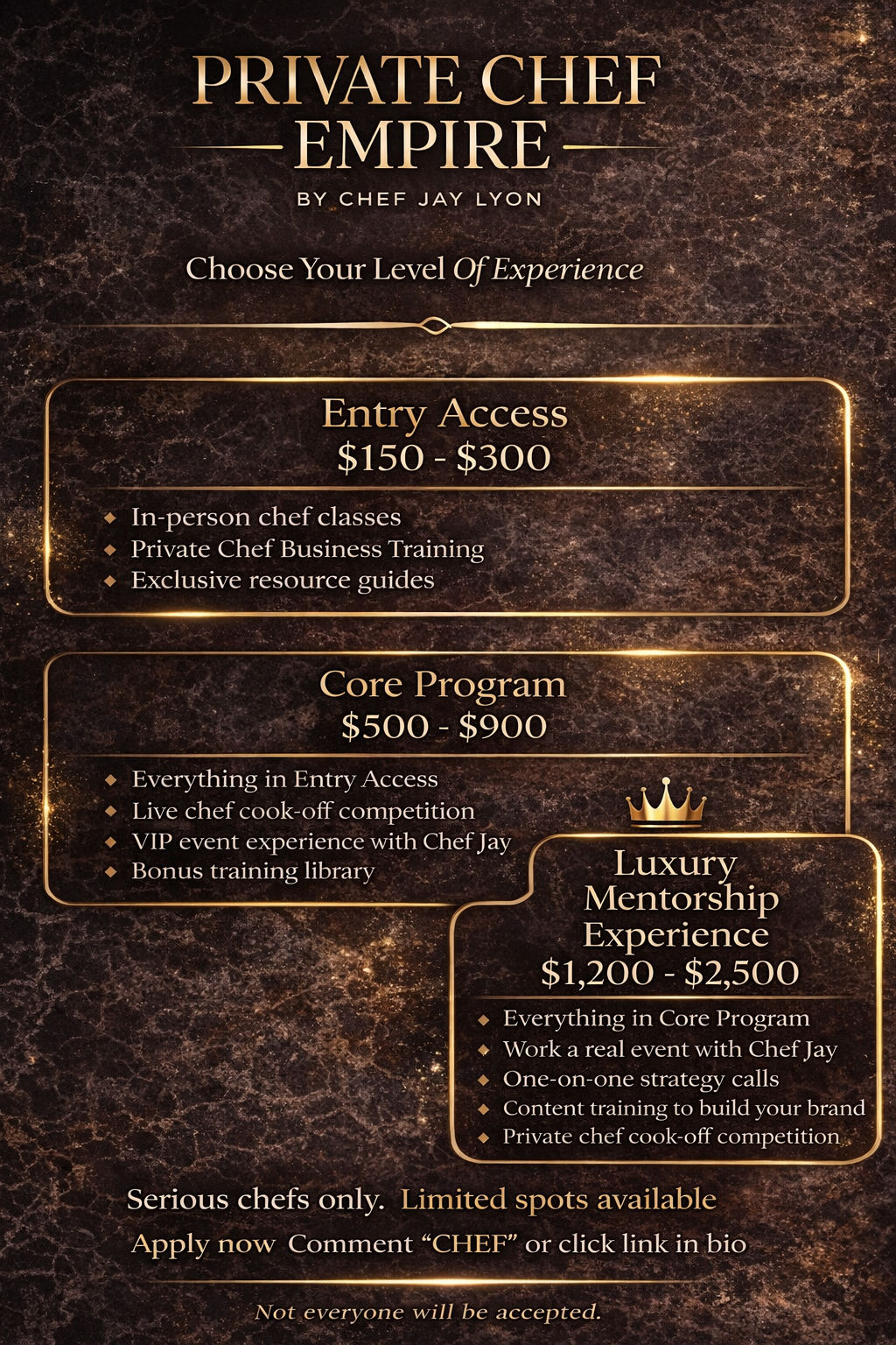 CHEF JAYS LUXURY MENTORSHIP