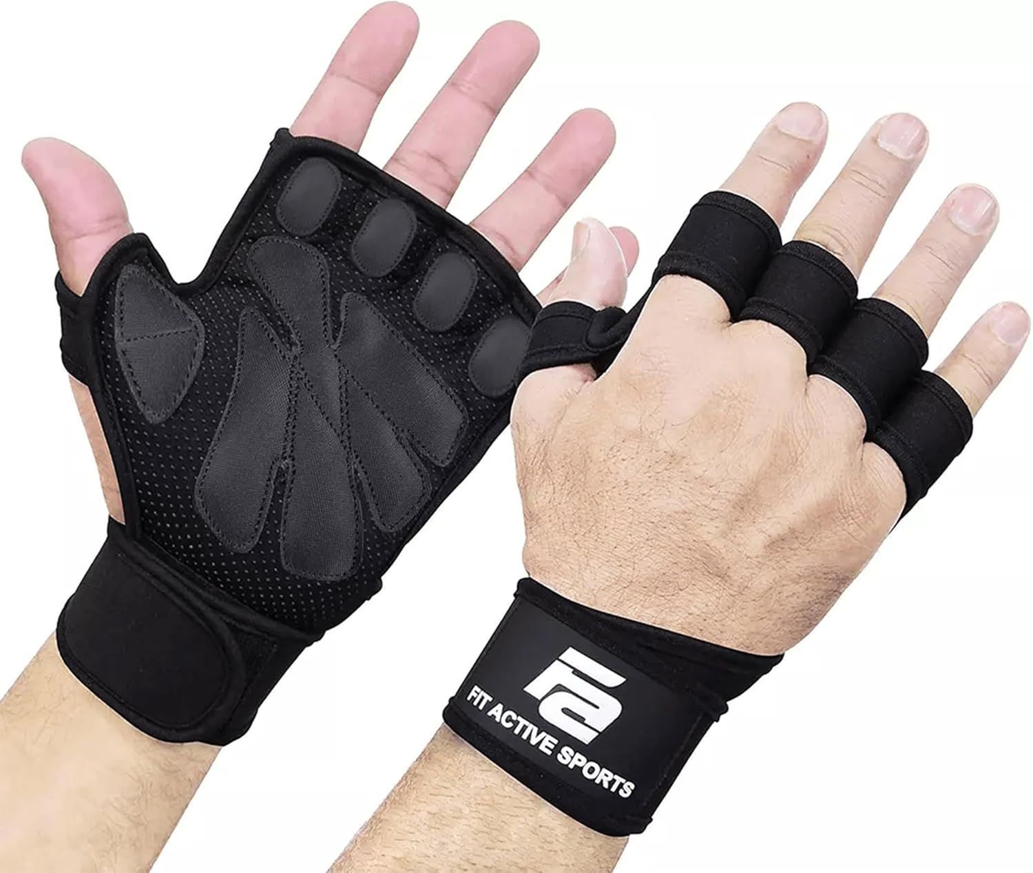 New Ventilated Weight Lifting Workout Gloves with Built-In Wrist Wraps for Men a