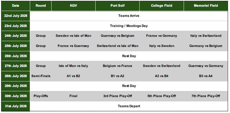 ICC U19 Men's Cricket World Cup - Europe Division 2 Qualifier: Fixtures