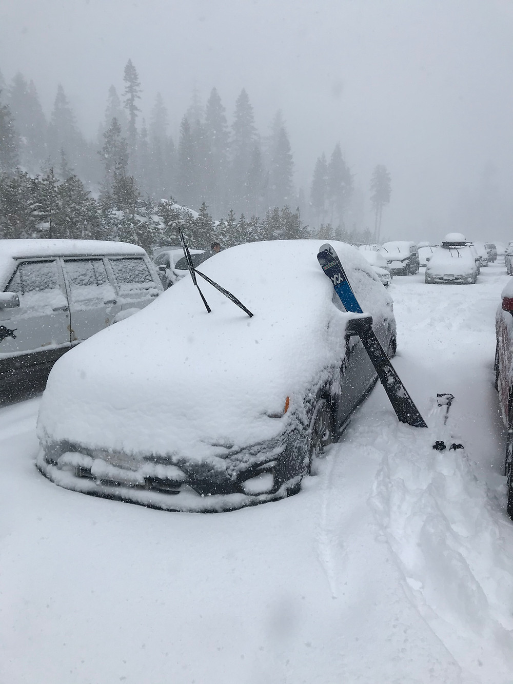 Snow covered car