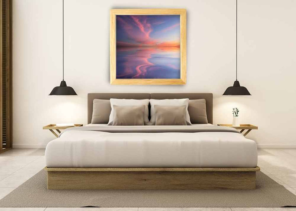 Framed Metal Print Above Bed