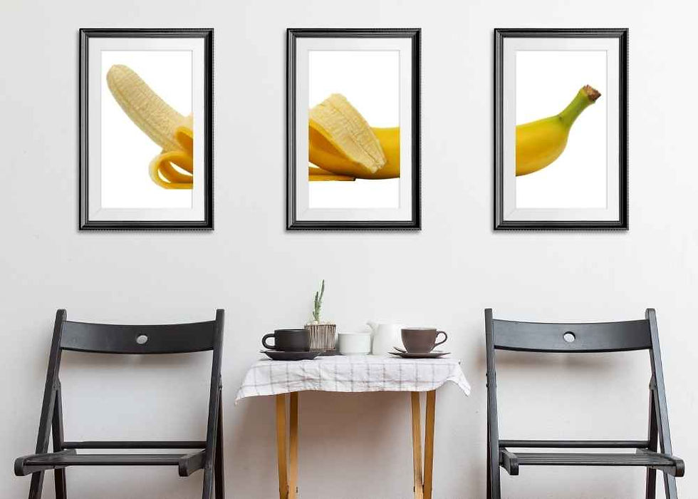 triptych canvas prints on café wall