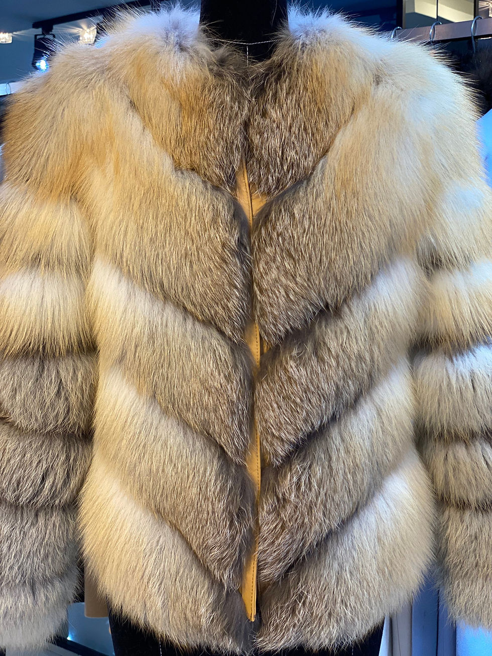 Thumbnail: Women Fur Coat with Real Golden Fox Fur Luxury Women Jacket Women's Winter Coats