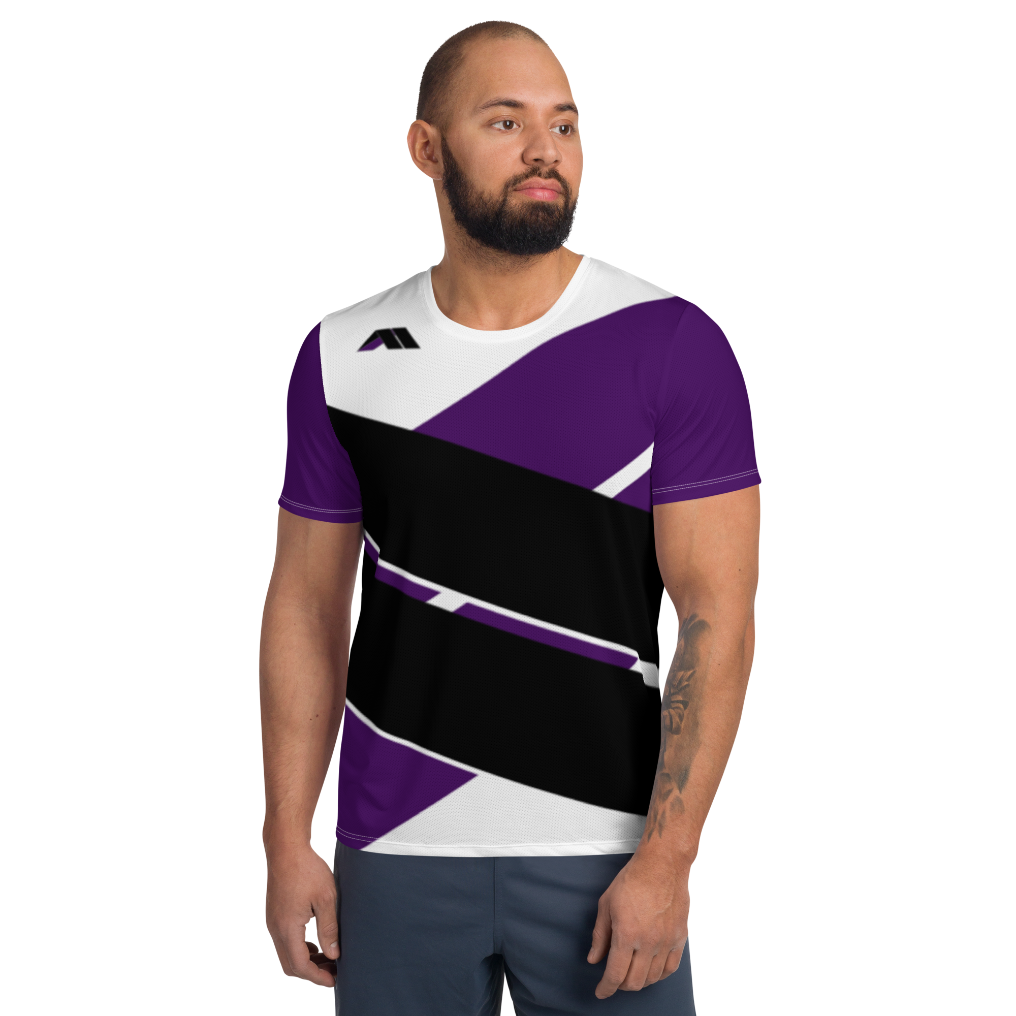 Purple/Black Print Men's AM Clothing Athletic T-shirt