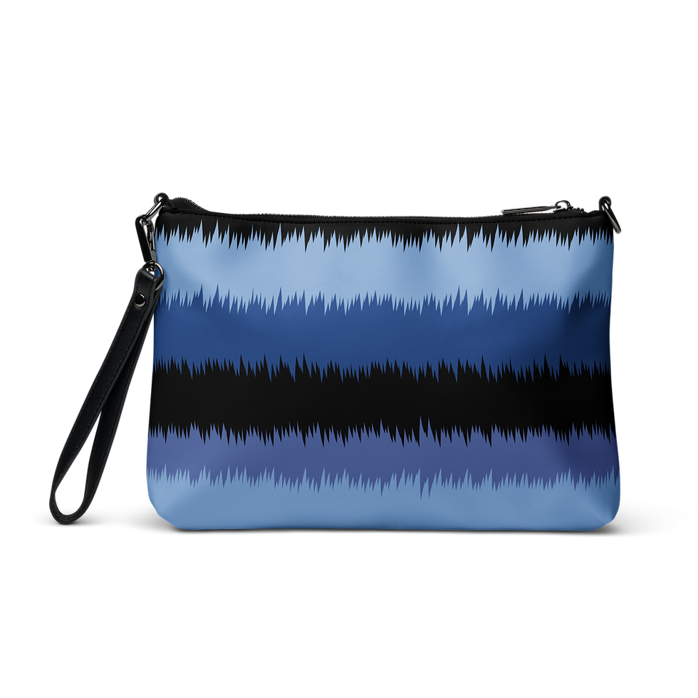 Thumbnail: AM Clothing Crossbody bag - Blue & Black Static Print