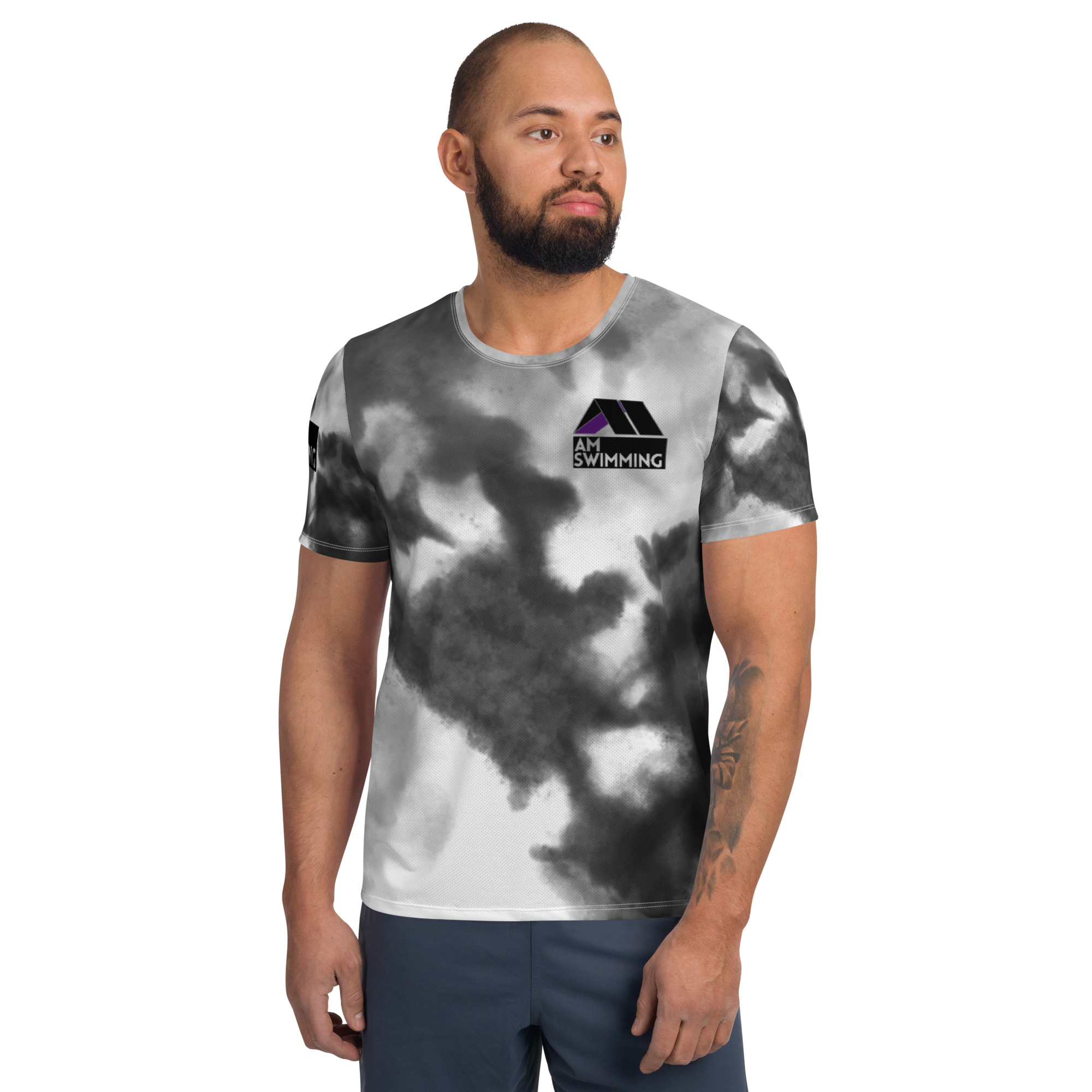 All-Over Smoke Print Men's AM Clothing Athletic T-shirt