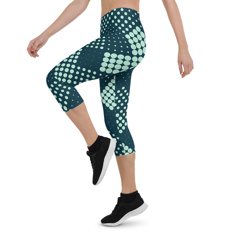 Thumbnail: AM Clothing Capri Leggings - Blue/Green Digital