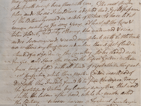 Enslaved African horticultural knowledge & the Garden