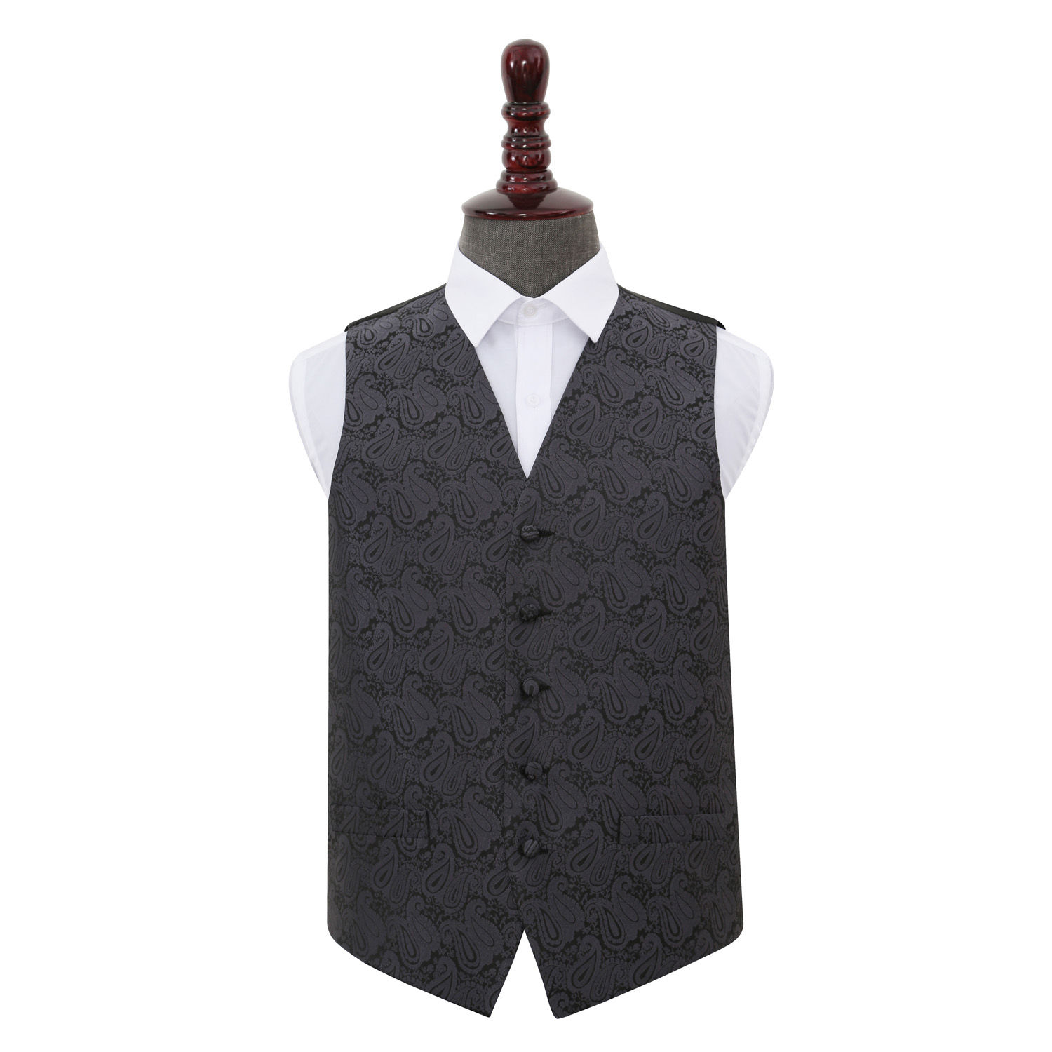 Paisley Waistcoat - Charcoal Grey