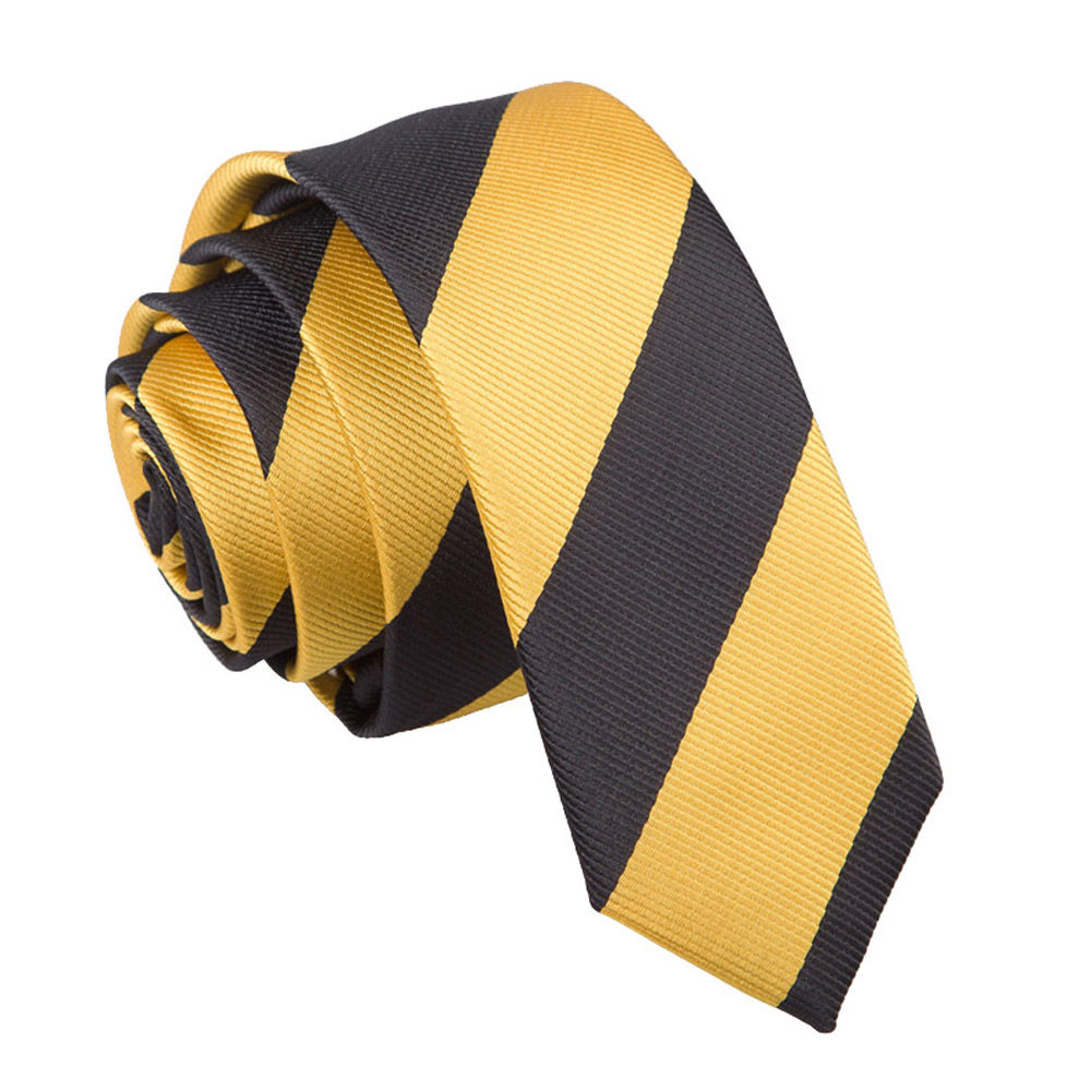 Striped Skinny Tie - Yellow &  Black