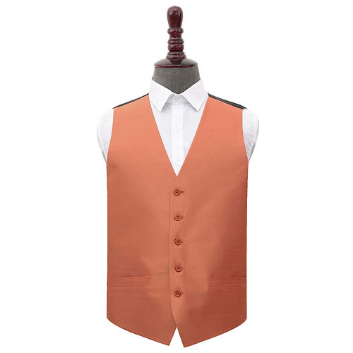 Plain Shantung Wedding Waistcoat - Copper