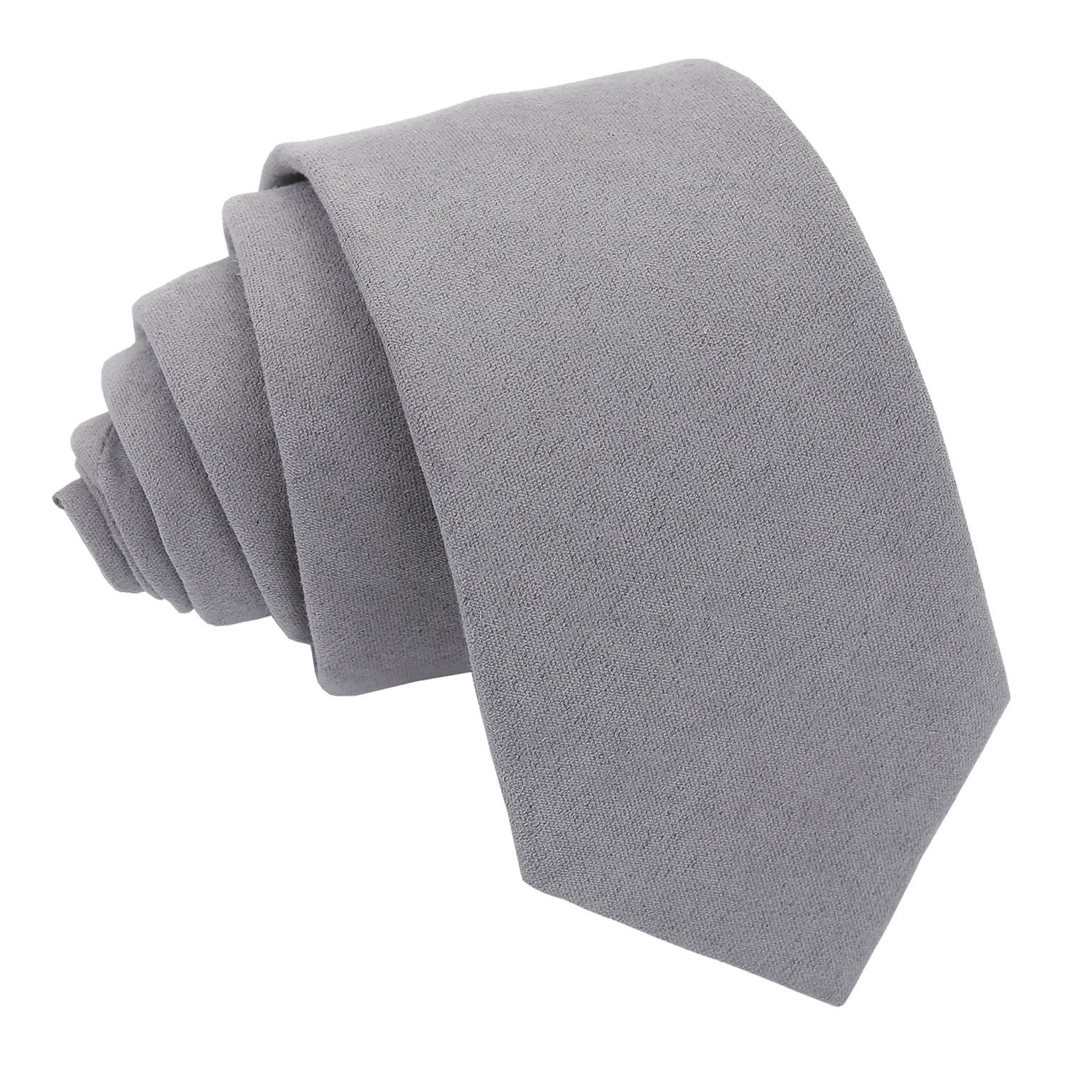 Suede Slim Tie - Grey