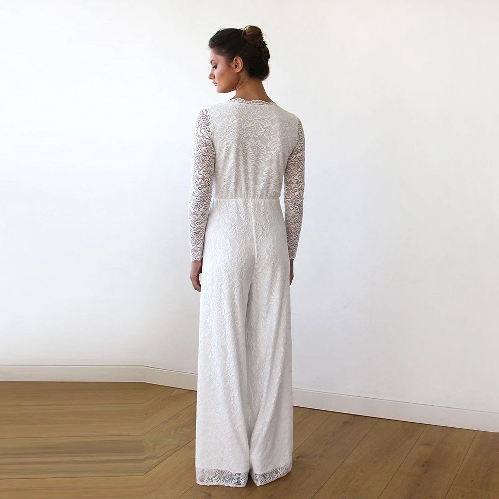 Thumbnail: Ivory Wedding Lace Jumpsuit #1169