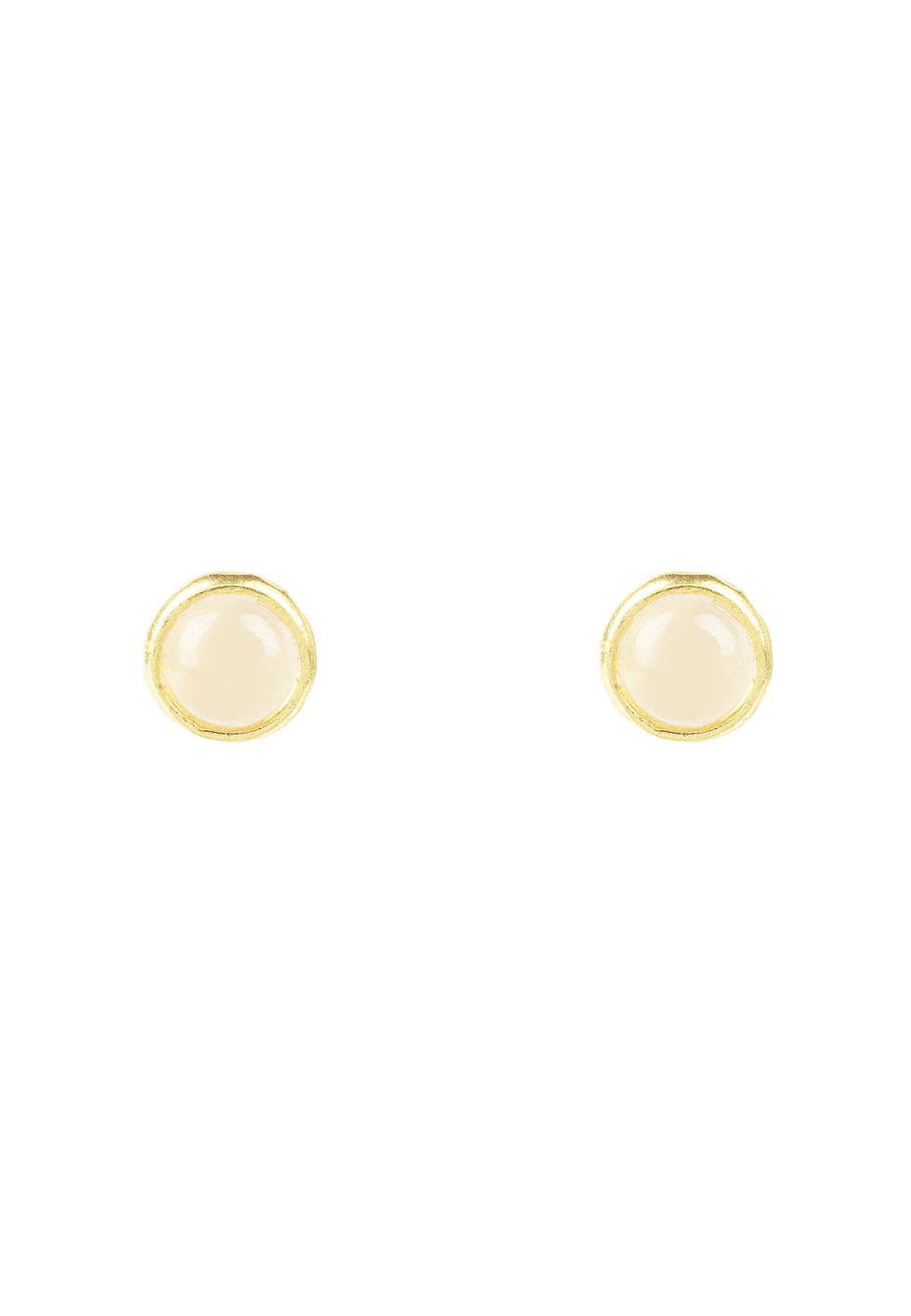 Thumbnail: Petite Stud Earring Gold Rose Quartz