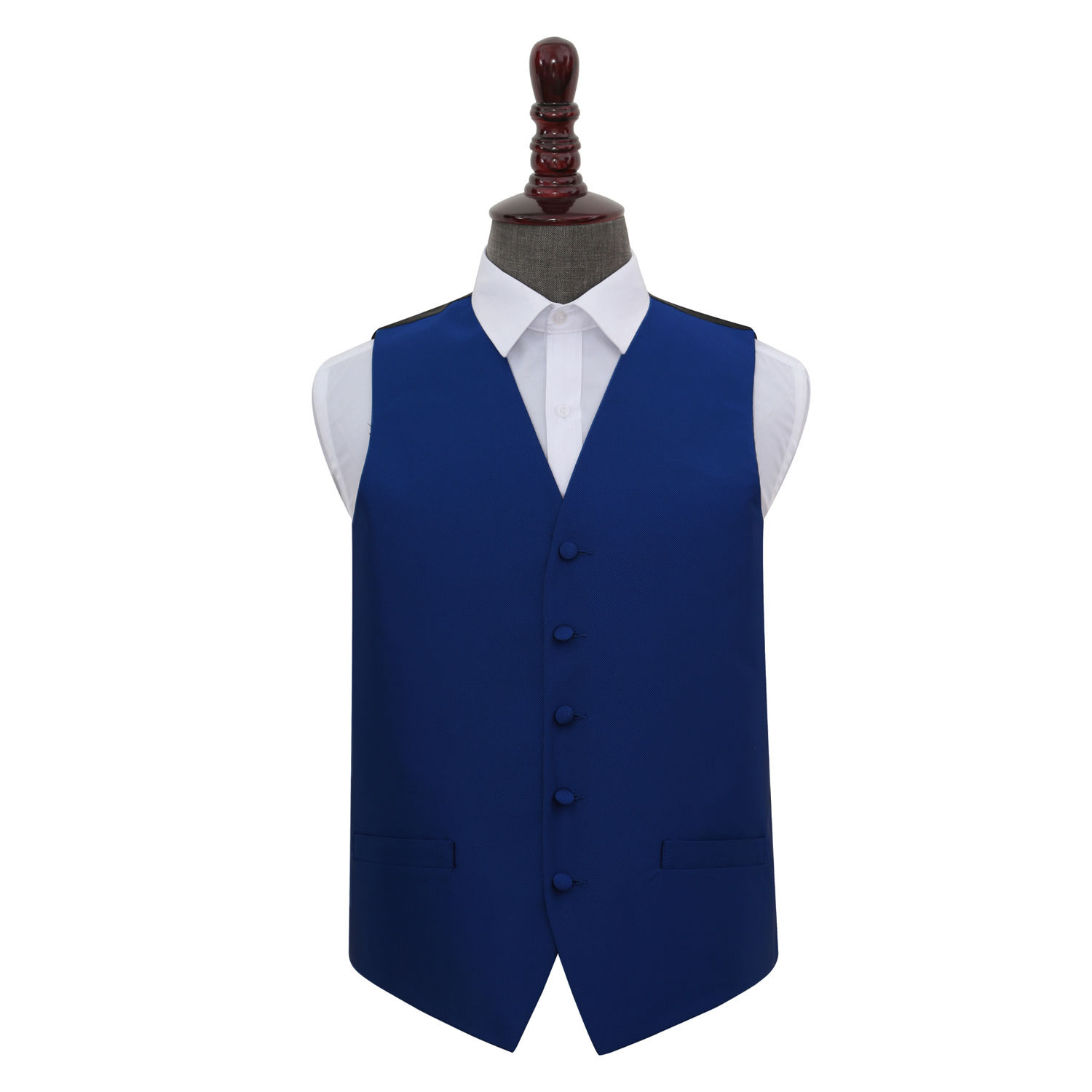 Solid Check Waistcoat - Royal Blue