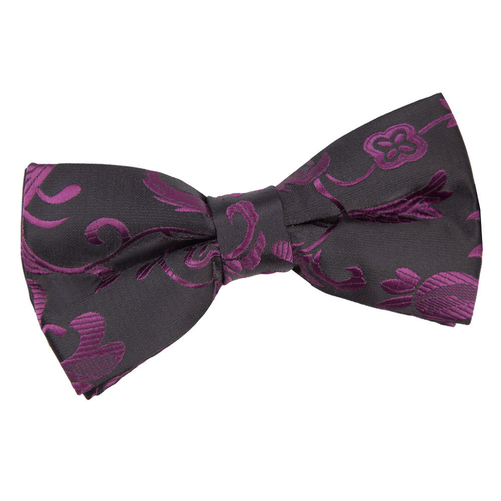 Passion Pre-Tied Bow Tie - Black &  Purple