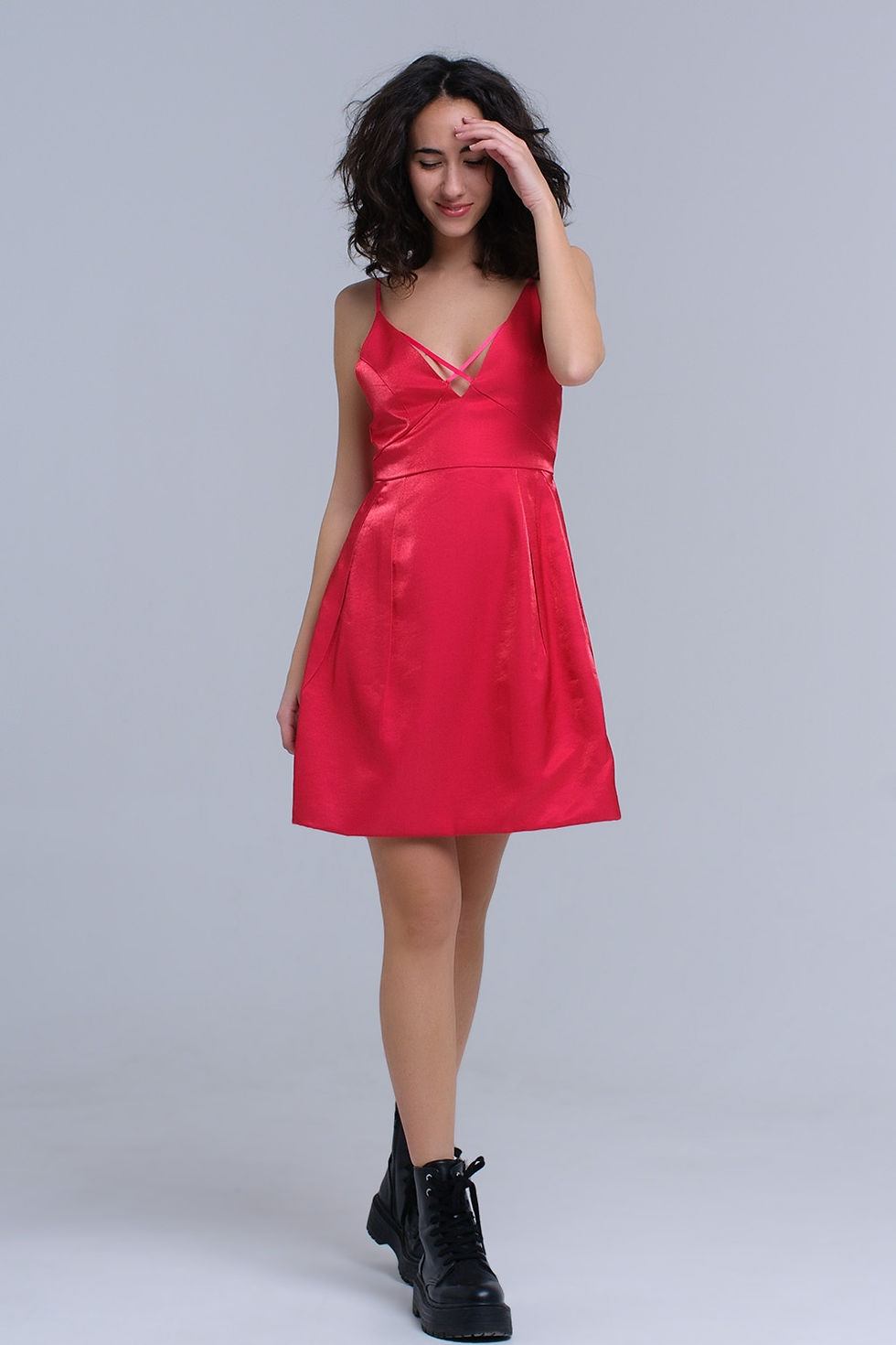 Miniatura: Fuchsia Dress With Crossed Ribbons
